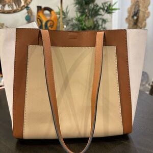 Lovelook Chic Tan and Cream Satchel Bag